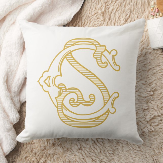EDITABLE FARBEN CS Monogramm oder SC Monogram Pill Kissen (Decke)