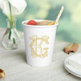 EDITABLE FARBEN GK Monogram KG Monogram Paper Cups Pappbecher