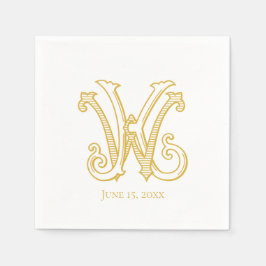 EDITABLE FARBEN KW Monogram WK Monogram Napkins Serviette