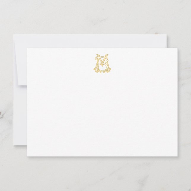EDITABLE FARBEN MB Monogramm BM Monogramm-Notecard Mitteilungskarte (Vorderseite)