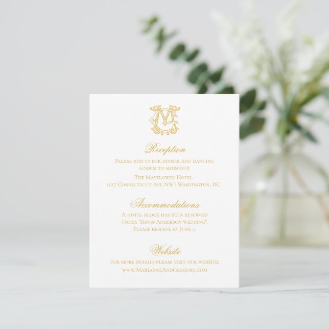 EDITABLE FARBEN MG Monogramm GM Monogramm Einladun Einladung (Stehend Vorderseite)