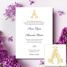 EDITABLE FARBEN OM Monogram Wedding Einladungen