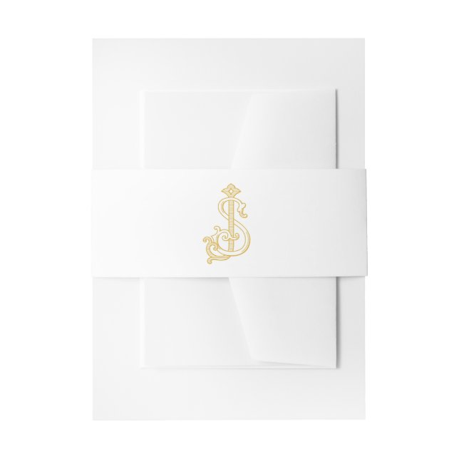EDITABLE FARBEN SJ Monogram JS Monogram Bauchband Einladungsbanderole (Vorderseite Beispiel)