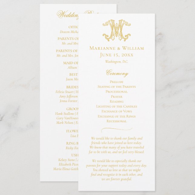 EDITABLE FARBEN WM Monogram MW Monogram Program Programm (Vorne/Hinten)