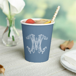 EDITABLE FARBEN WM Monogramm MW Monogramm Cups Pappbecher