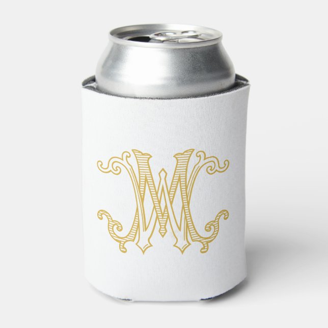 EDITABLE FARBEN WM Monogramm MW Monogramm Gemütlic Dosenkühler (Kanne Vorderseite)
