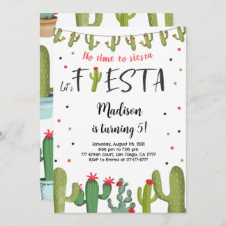 Editable Fiesta Birthday Einladung