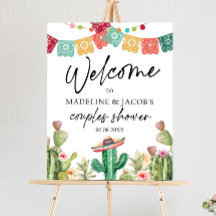 Editable Fiesta Cactus Welcome Sign Paares Dusche