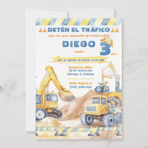 Editable Fiesta de Construcción 3 Años Einladung