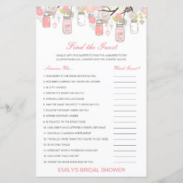 Editable Find the Guest Brautparty Game