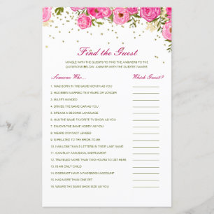 Editable Find the Guest Brautparty Game