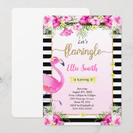 Editable Flamingo Birthday Einladung