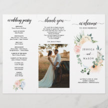 Editable Fleur Jolie Trifold Wedding Program