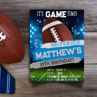 Editable Football Birthday Einladung