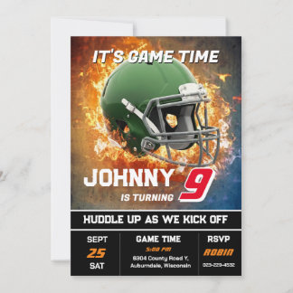 Editable Football Birthday Invitation Einladung