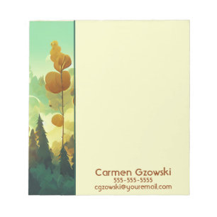 Editable Forest Illustration Personalisiert Notizblock