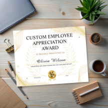 Editable Funny Employee Appreciation Award