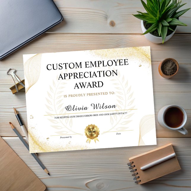 Editable Funny Employee Appreciation Award (Editable Funny Employee Appreciation Award)