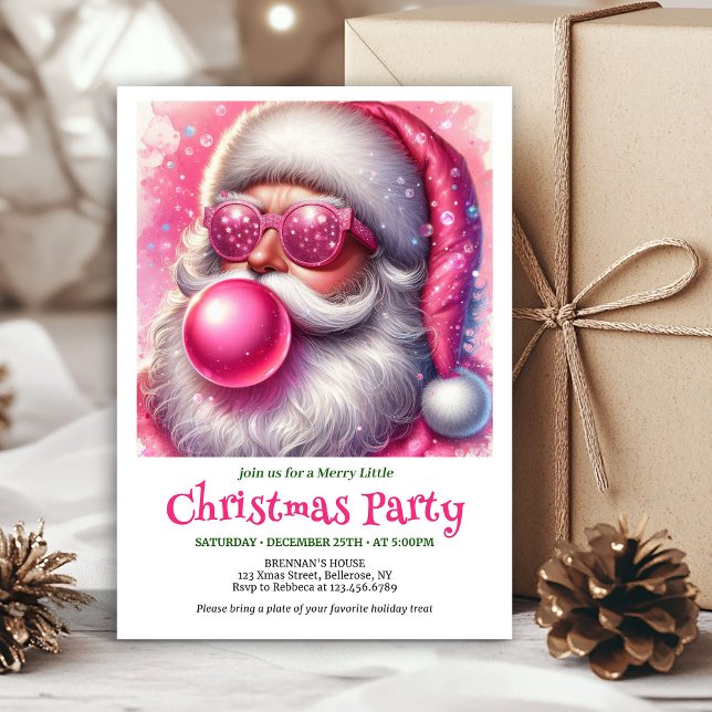 Editable Funny Santa Heart Glasses Christmas  Einladung (Editable Funny Santa Heart Glasses Christmas Invitation

)
