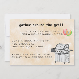 Editable Gather Around the Grill GRILLEN Einladung