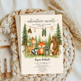 Editable Gender Neutral Fall Woodland Baby Shower Einladung