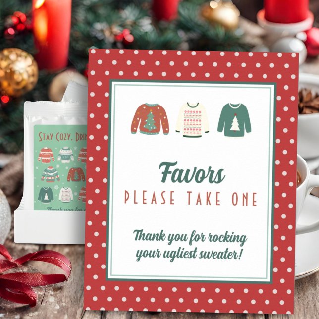 Editable Gevor Sign Ugly Sweater Party Poster (Von Creator hochgeladen)