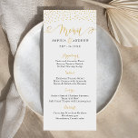 Editable Glam gold Glitzer Vintage Hochzeitsmenü Menükarte<br><div class="desc">Glamour Imitate Glitzer Goldhandschrift Kalligrafie Hochzeitsmenü-Design und Golddots Konfetti auf Editable off Weiß Hintergrund, hübsch schimmernde Imitate Metallic Gold Glitzer Effekt, modern, elegant und elegant, ideal für Vintage Hochzeit, Kunst Deko Hochzeit oder Winterhochzeit. Editierbare Hintergrundfarbe, um Ihren Hochzeitsmotiven zu entsprechen. Stellen Sie Ihre eigene Speisekarte und Ihre Hochzeitsfeier mit einer...</div>