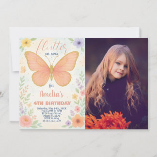 Editable Glitzer Butterfly Geburtstag Einladung