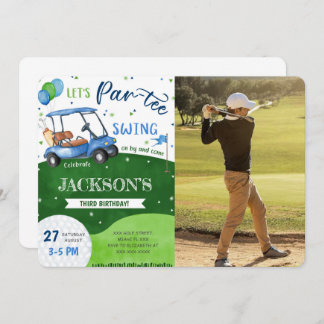Editable Golf Birthday Foto Einladung
