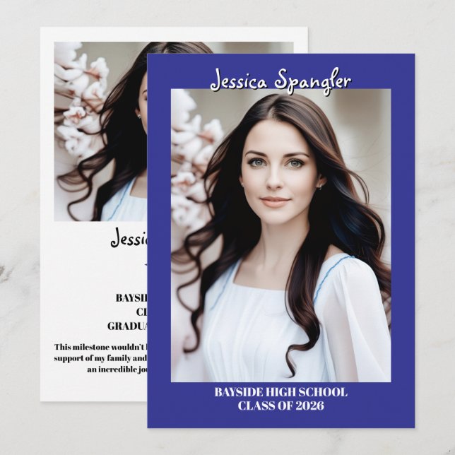 Editable Graduation Announcement - Double Sided Einladung (Vorne/Hinten)