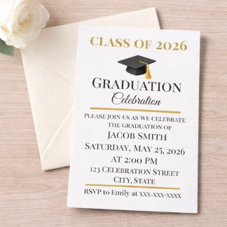 Editable Graduation Invitation 5x7  Einladung