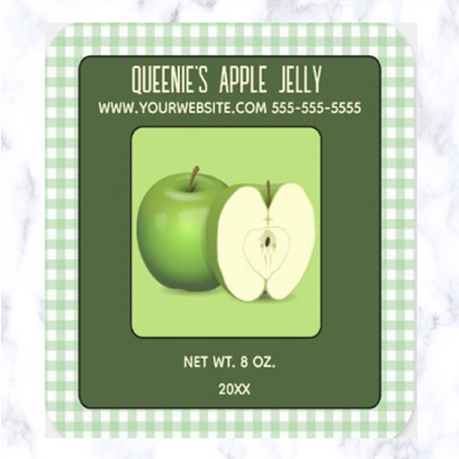 Editable Green Apple Jelly Quadratischer Aufkleber (Von Creator hochgeladen)