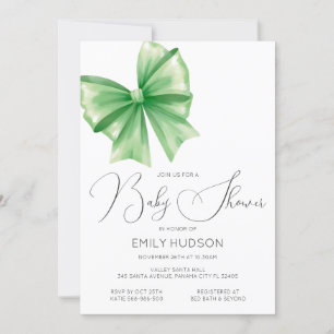Editable Green Bow Coquette Einladung