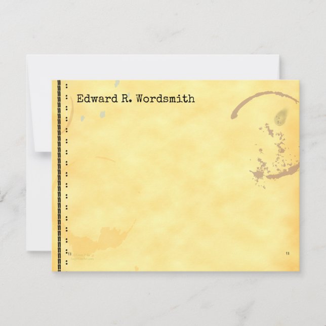 Editable Grunge Vintage Schrift Teastain ruft an Mitteilungskarte (Vorderseite)