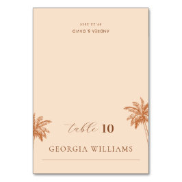 Editable Guest Name Palm Tree Wedding Platzkarte Tischnummer