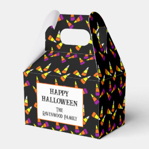Editable Halloween Candy Corn Pattern Geschenkschachtel