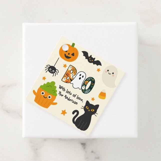 Editable Halloween - Little Monster Bash - Geschenkanhänger (Beispiel)