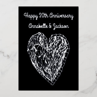 Editable Happy Anniversary Liebe Herzfoil Card Folieneinladung