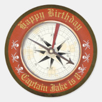 Editable Happy Birthday Compass Pirate