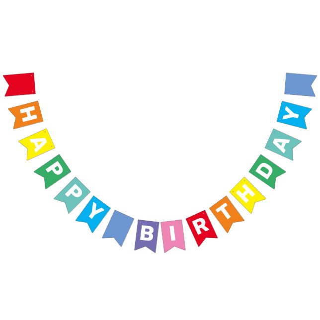 Editable Happy Birthday Rainbow Banner (Alle)