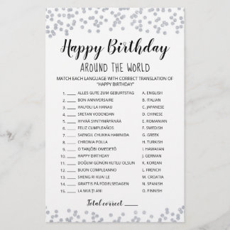 Editable Happy Birthday rund um die Welt Spiel