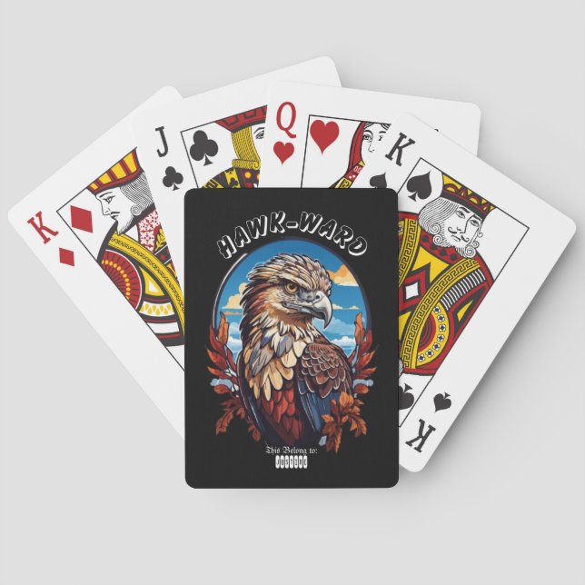 Editable Hawk-Ward Classic Playing Cards Spielkarten (Rückseite)