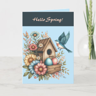 Editable Hello Spring Happy Oaster Karte