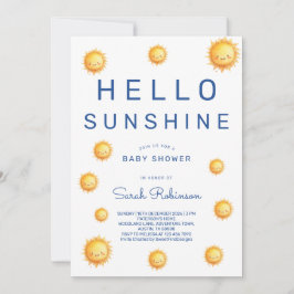 Editable Hello Sunshine Baby Shower Einladung