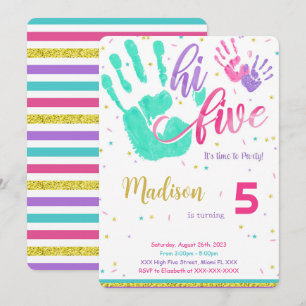 Editable High Five Birthday Einladung