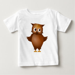 Editable Hintergrund - niedliche Brown-Eule Baby T-shirt
