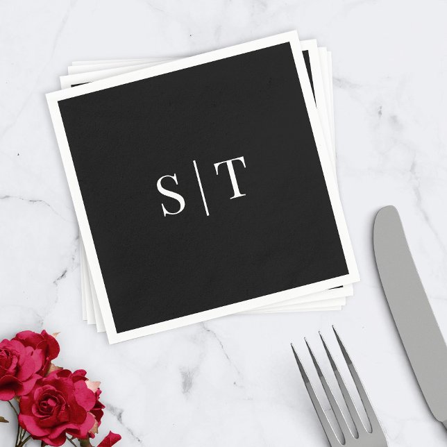 Editable Hintergrundfarbe Hochzeit Monogram Napkin Serviette (Von Creator hochgeladen)