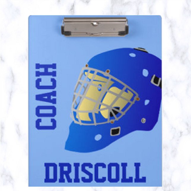 Editable Hockey Coach Clipboard Klemmbrett (What a great gift to give your hockey coach!)