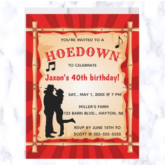 Editable Hoedown Shindig Country Western Geburtsta Einladung
