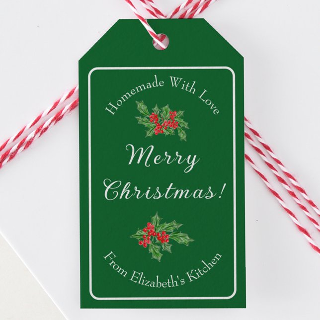 Editable Holiday Backgeschenk Grün Frohe Weihnacht Geschenkanhänger (Von Creator hochgeladen)